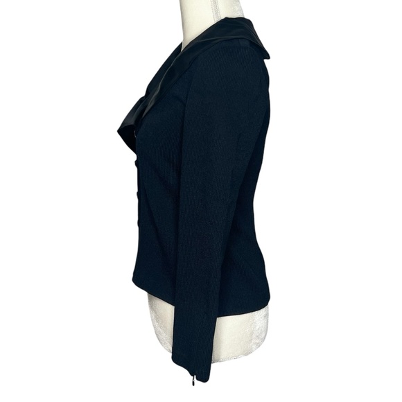 St. John Evening silk collar cardigan black size 2 vintage - Picture 2 of 7